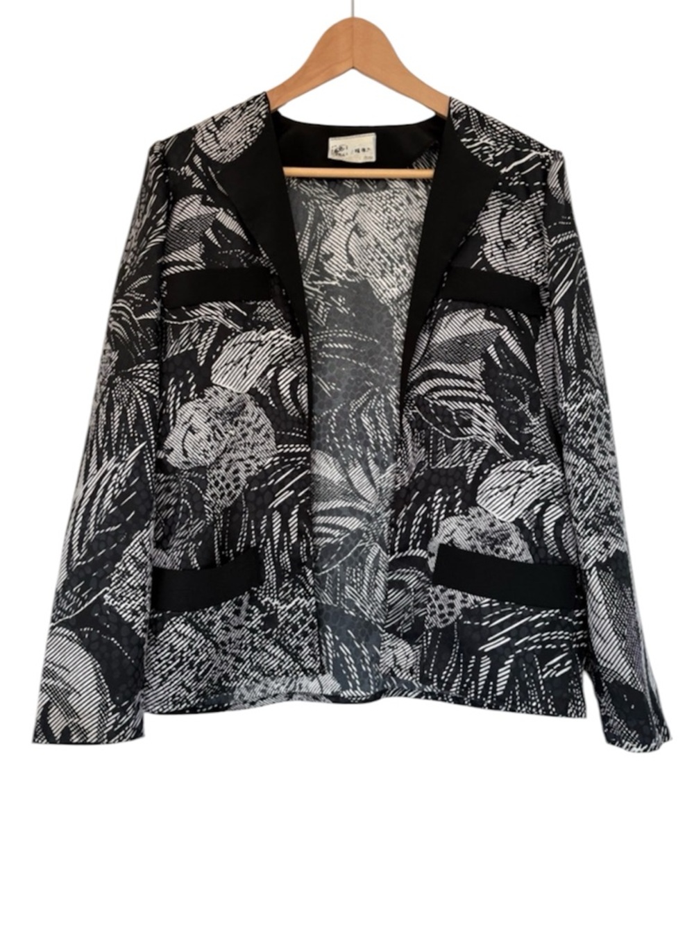 Vintage Tropical Cheetah Jungle Graphic Print Lightweight Blazer